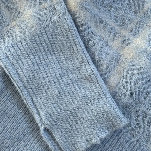 Phillip Lim Alpaca blend blue pointelle knit sweater xs-s - Picture 8 of 14